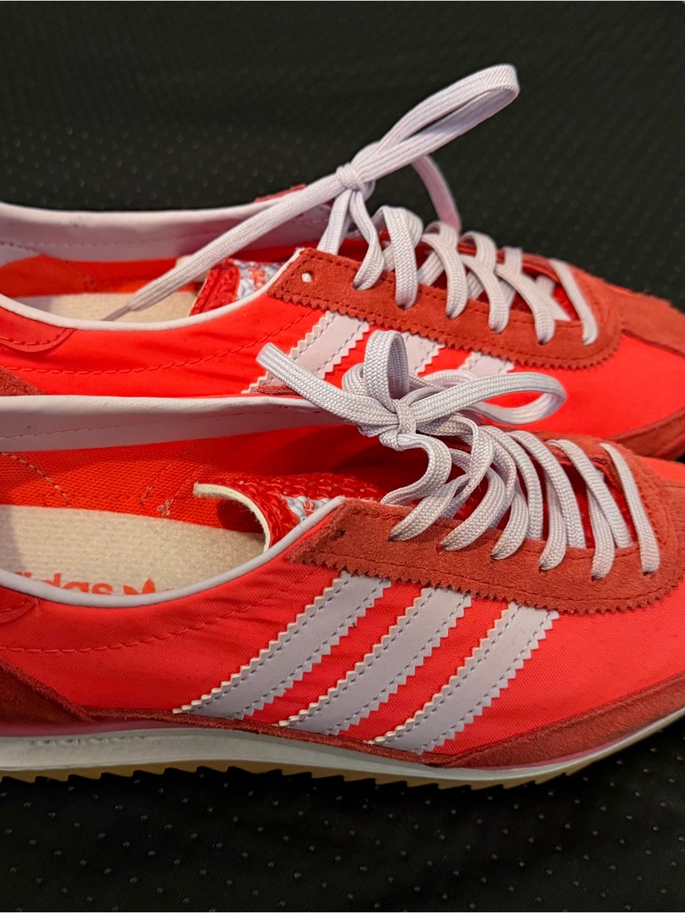 adidas Red and White Women's Low-Top Lace-Up Sneakers